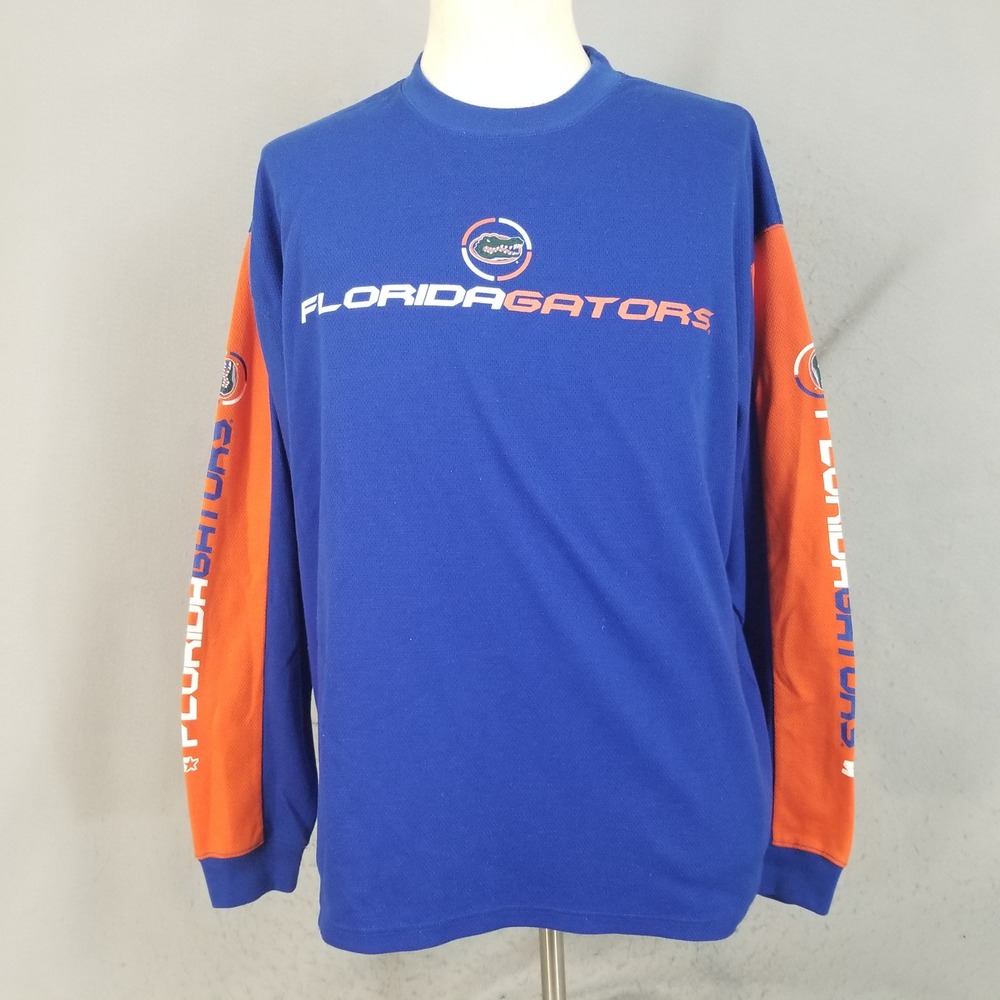 Starter Sweatshirt Men XL Blue Florida Gators Sweater Colorblock Long Sleeve